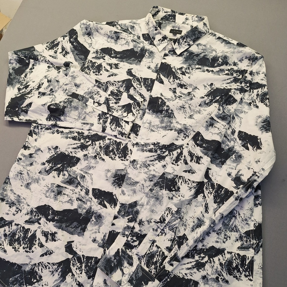 Armani Exchange Mens XXL Mountain Print Long Sleeve Button Down Shirt 6HZC49